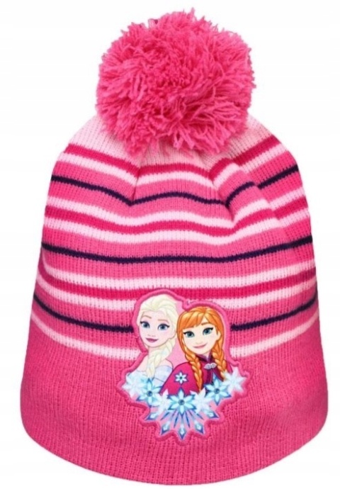 KRAINA LODU czapka ocieplana pompon 52- 54