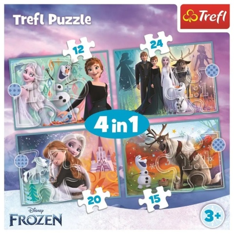 Kraina Lodu Frozen Niezwykły Świat 4W1 Trefl Puzzle 71 EL 34381