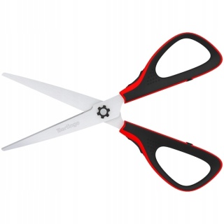 Nożyczki biurowe Berlingo Easycut300 soft grip czerwone 17,5 cm