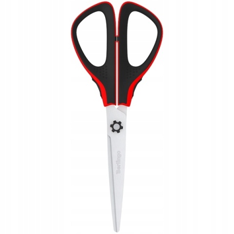 Nożyczki biurowe Berlingo Easycut300 soft grip czerwone 17,5 cm