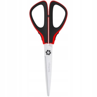 Nożyczki biurowe Berlingo Easycut300 soft grip czerwone 20 cm