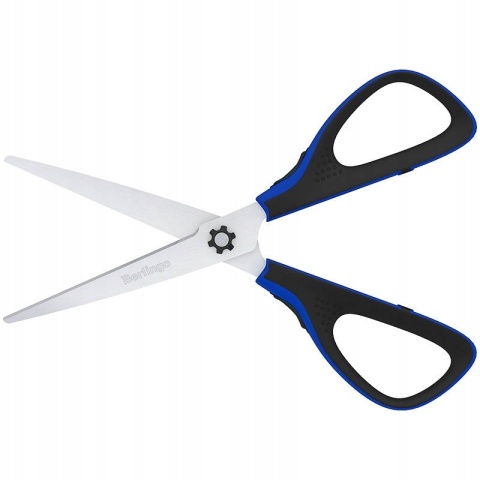 Nożyczki biurowe Berlingo Easycut300 soft grip niebieskie 20 cm