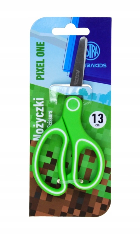 Nożyczki szkolne Astra Pixel One 13 cm z zielone 1 szt