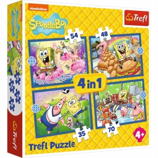 Podwodne życie SpongeBoba 4W1 Trefl Puzzle 207 EL 34674