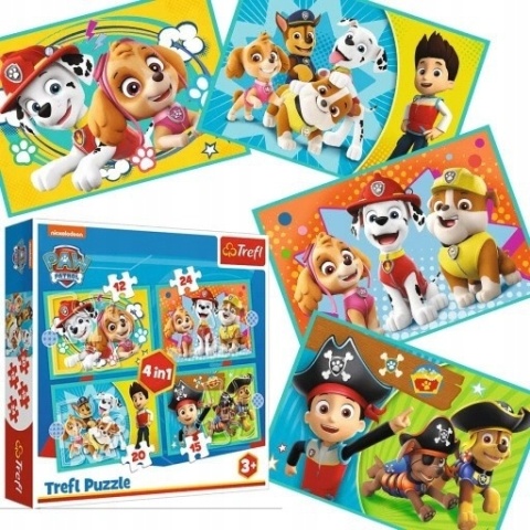 Psi Patrol 4W1 Trefl Puzzle 71 EL 34346