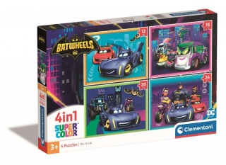 Puzzle 4w1 BATWHEELS Batman 12 16 20 24 el Clementoni 21529