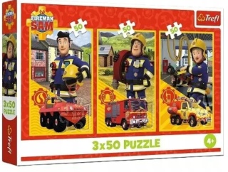 STRAŻAK SAM Ekipa z remizy Trefl Puzzle 3x50 3w1 3 x 50 EL 34880