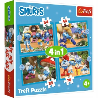 Smerfy Trefl Puzzle Wioska Smerfów 4W1 207 EL 34656
