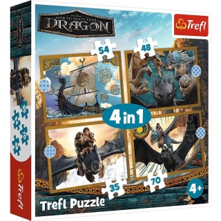 Smocze dni Jak wytresować Smoka 4 w 1 4W1 Trefl Puzzle 207 EL 34678