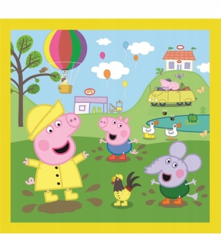 Świnka Peppa Wesoły dzień 3W1 Trefl Puzzle 106 EL 34849