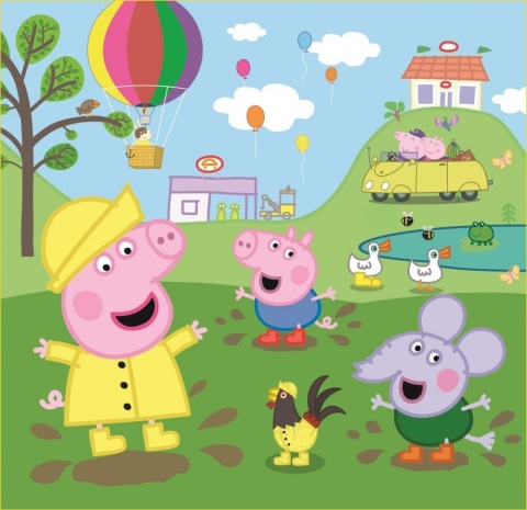 Świnka Peppa Wesoły dzień 3W1 Trefl Puzzle 106 EL 34849