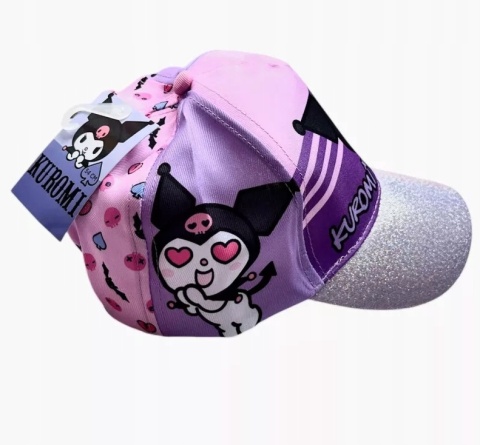 Czapka z daszkiem basebolówka KUROMI letnia brokatowy daszek 54