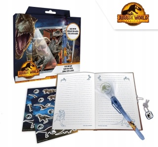 JURASSIC WORLD sekretny pamiętnik długopis UV