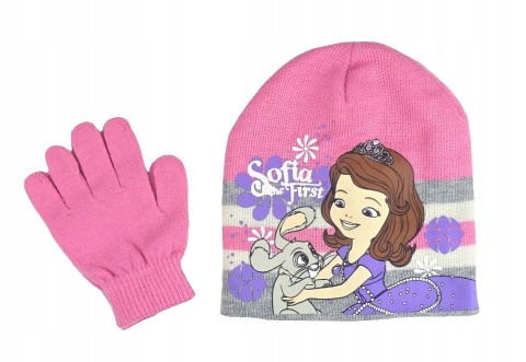 KSIĘŻNICZKA ZOSIA czapka akrylowa jesienna zimowa + rękawiczki 54