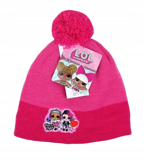 LOL SURPRISE laleczki czapka ocieplana polarem zimowa pompon r 54