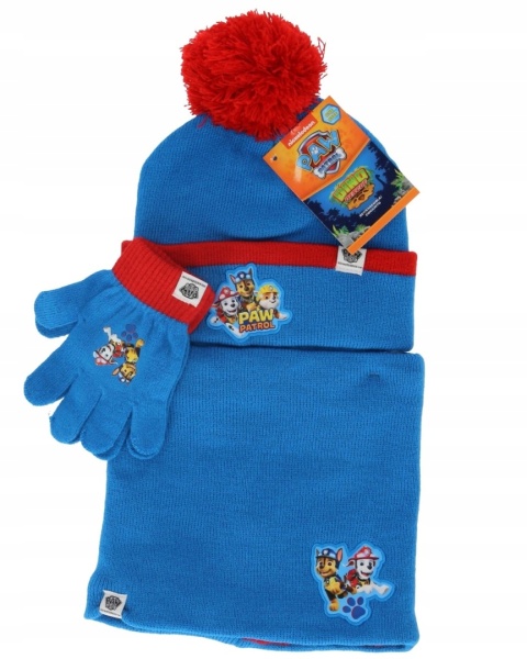 PSI PATROL czapka zimowa komin rękawiczki komplet 52-54