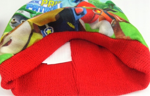 PSI PATROL czapka zimowa ocieplana polarem czerwona + rękawiczki 52