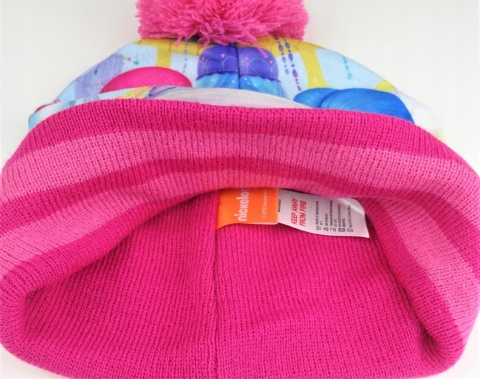 SHIMMER I SHINE czapka wywijana ocieplana polarem zimowa+ rękawiczki 52-54