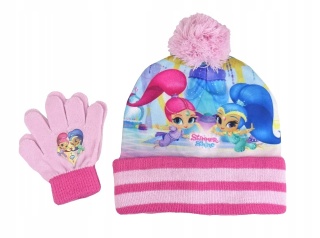 SHIMMER I SHINE dżiny czapka zimowa ocieplana + rękawiczki 52-54