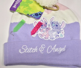Stitch czapka wywijana haft Stich Andzia jesienna zimowa 52 II GATUNEK