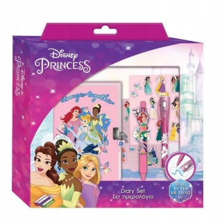 KSIĘŻNICZKI DISNEY sekretny pamiętnik długopis UV naklejki