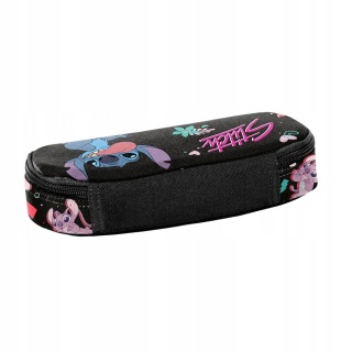 Lilo i Stitch Piórnik saszetka z przegródkami i klapką czarny Stich
