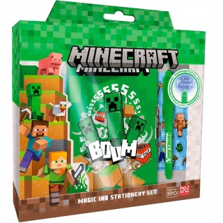 MINECRAFT sekretny pamiętnik naklejki długopis UV