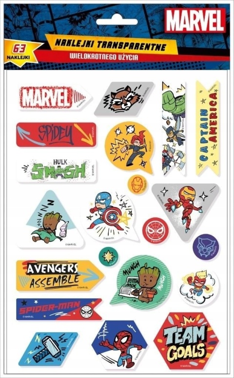Naklejki transparentne do dekorowania laptopa telefonu pamiętnika AVENGERS