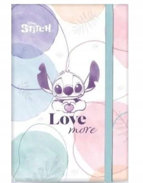 Notatnik Stich pamiętnik z gumką tłoczony wzór LOVE more A5 LILO I STITCH