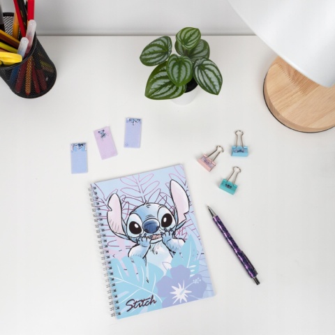 Notatnik kołonotatnik pamiętnik Stich długopis znaczniki klipsy STITCH