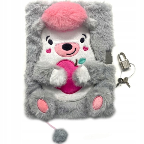 Notatnik pamiętnik kudłacz puchaty z kłódką Jeż jeżyk