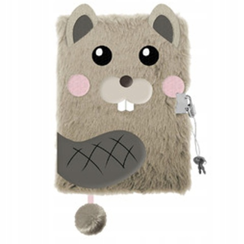 Notatnik pamiętnik kudłacz z kłódką BÓBR