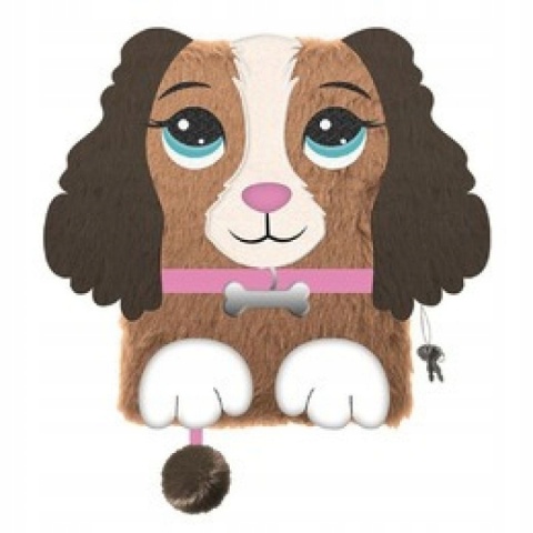 Notatnik pamiętnik kudłacz z kłódką Pies piesek z uszami z kłódką