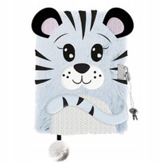 Notatnik pamiętnik kudłacz z kłódką ŚNIEŻNY TYGRYS