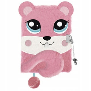 Notatnik pamiętnik kudłacz z kłódką WIEWIÓRKA RÓŻ