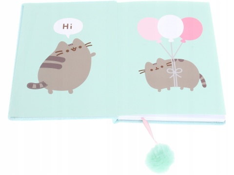 Notatnik pamiętnik pluszowy kredki flamastry długopis kot Pusheen
