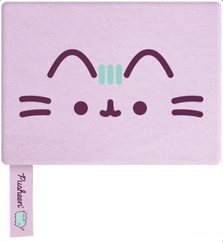 Notatnik pamiętnik pluszowy z futerkiem + długopis 6-kolorowy kot Pusheen