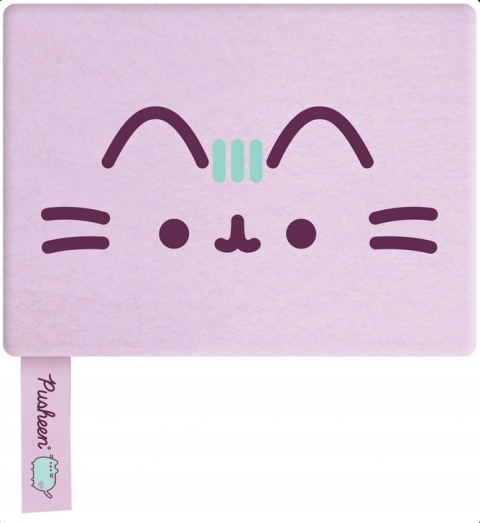 Notatnik pamiętnik pluszowy z futerkiem + długopis 6-kolorowy kot Pusheen