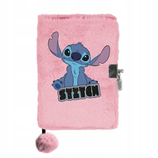 Notatnik pamiętnik puchaty brokat kudłacz z kłódką LILO I STITCH