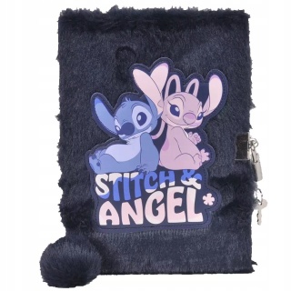 Notatnik pamiętnik sekretny puchaty Stich kudłacz z kłódką Angel STITCH