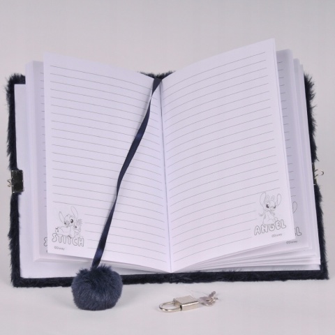 Notatnik pamiętnik sekretny puchaty Stich kudłacz z kłódką Angel STITCH