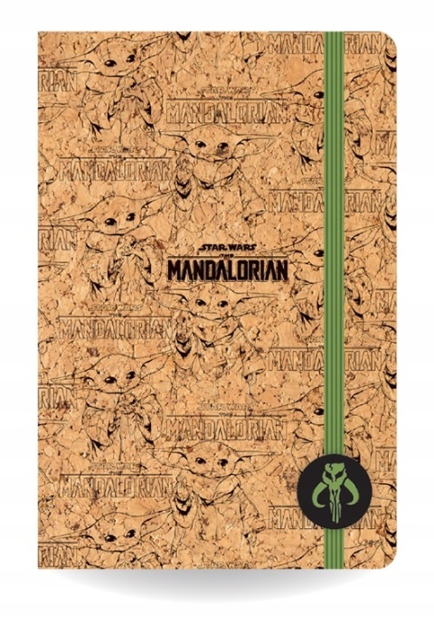 Notatnik pamiętnik z gumką 80k A5 Star Wars Mandalorian Grogu korek