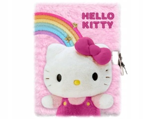 Notatnik pamiętnik zeszyt puchaty kudłacz sekretny 3D Hello Kitty z kłódką