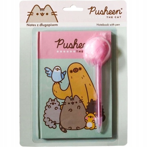 Pamiętnik z długopisem z pomponem B5 40k + ręcznik bawełna 70x140 PUSHEEN