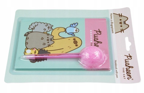 Pamiętnik z długopisem z pomponem B5 40k + ręcznik bawełna 70x140 PUSHEEN