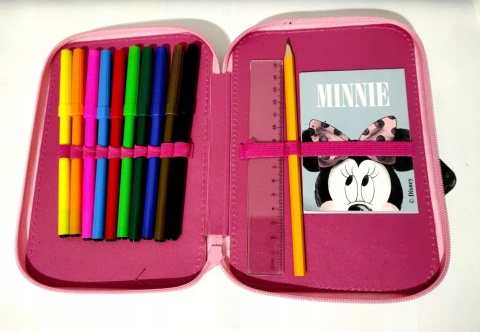 Piórnik podwójny z wyposażeniem MYSZKA MINNIE