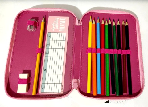 Piórnik podwójny z wyposażeniem MYSZKA MINNIE