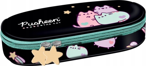 Piórnik saszetka z przegródkami i klapką kot Pusheen pastel