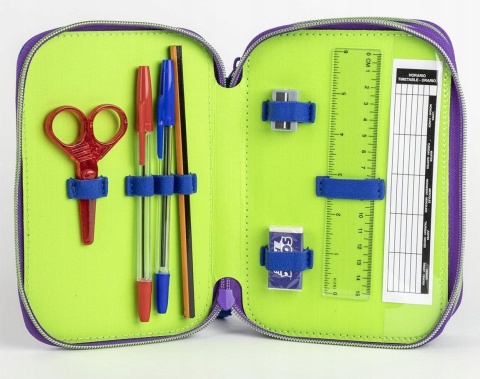 Piórnik trzykomorowy z wyposażeniem SONIC