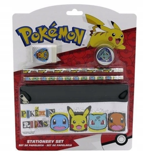 Zestaw szkolny 5el ołówek gumka piórnik POKEMON